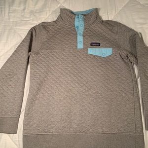 Grey Patagonia Cotton Quilt Snap-T Pullover